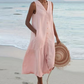 Hoku Studio – Zomerse Midi Jurk met V-Hals