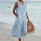 Hoku Studio – Zomerse Midi Jurk met V-Hals